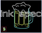 Preview window: beer mug image plus scrolling text
