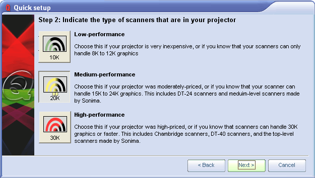 QuickShow Quick Setup dialog