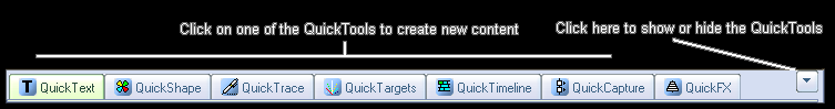 QuickTools tab